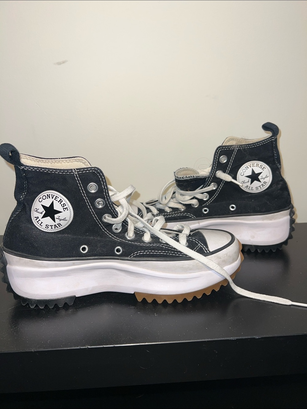 Converse Black White Platform High-Top Sneakers